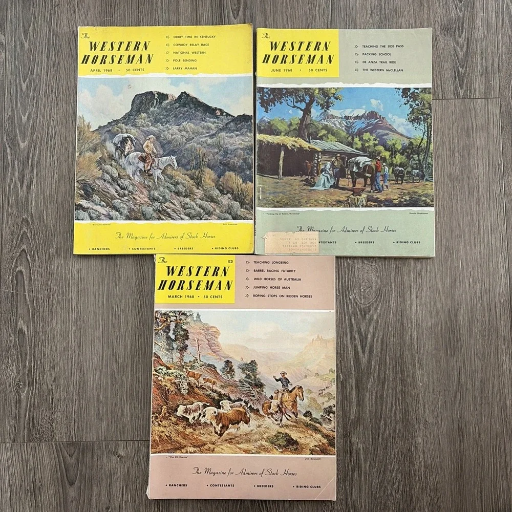 VTG The Western Horseman Cowboy Magazine Lot of 3 Mag Wild West Horses 1960 60s